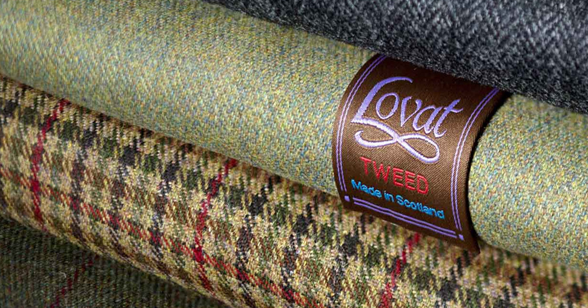 Verificación de Tela de tweed lana de cordero triple Hermosa por Lovat Mill 