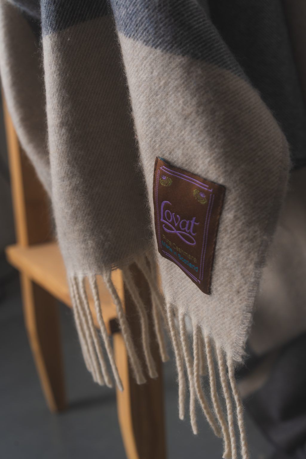 The 100 Cashmere Block Plaid Lovat Mill is the Home of Tweed